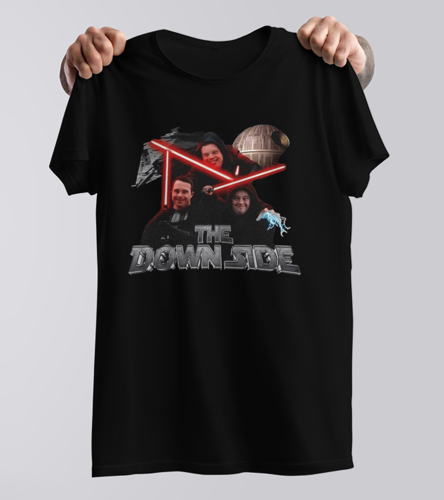 Star Wars Downside Parody With Lightsabers And Death Star T-Shirt