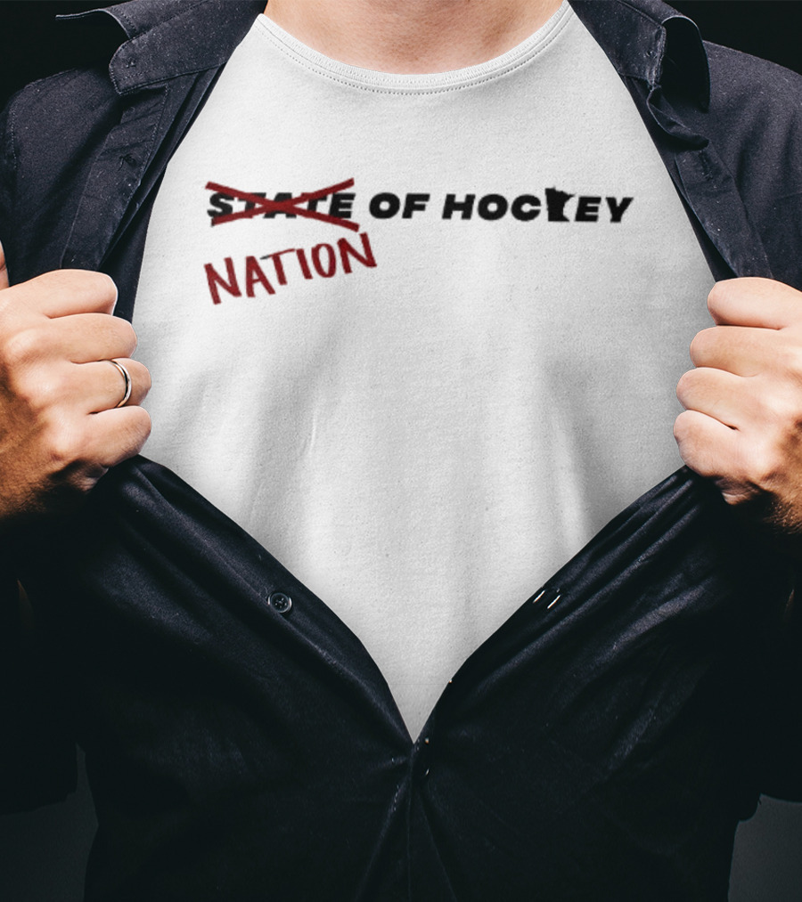 Nation Of Hockey Meme Text Crossover Humor T-Shirt