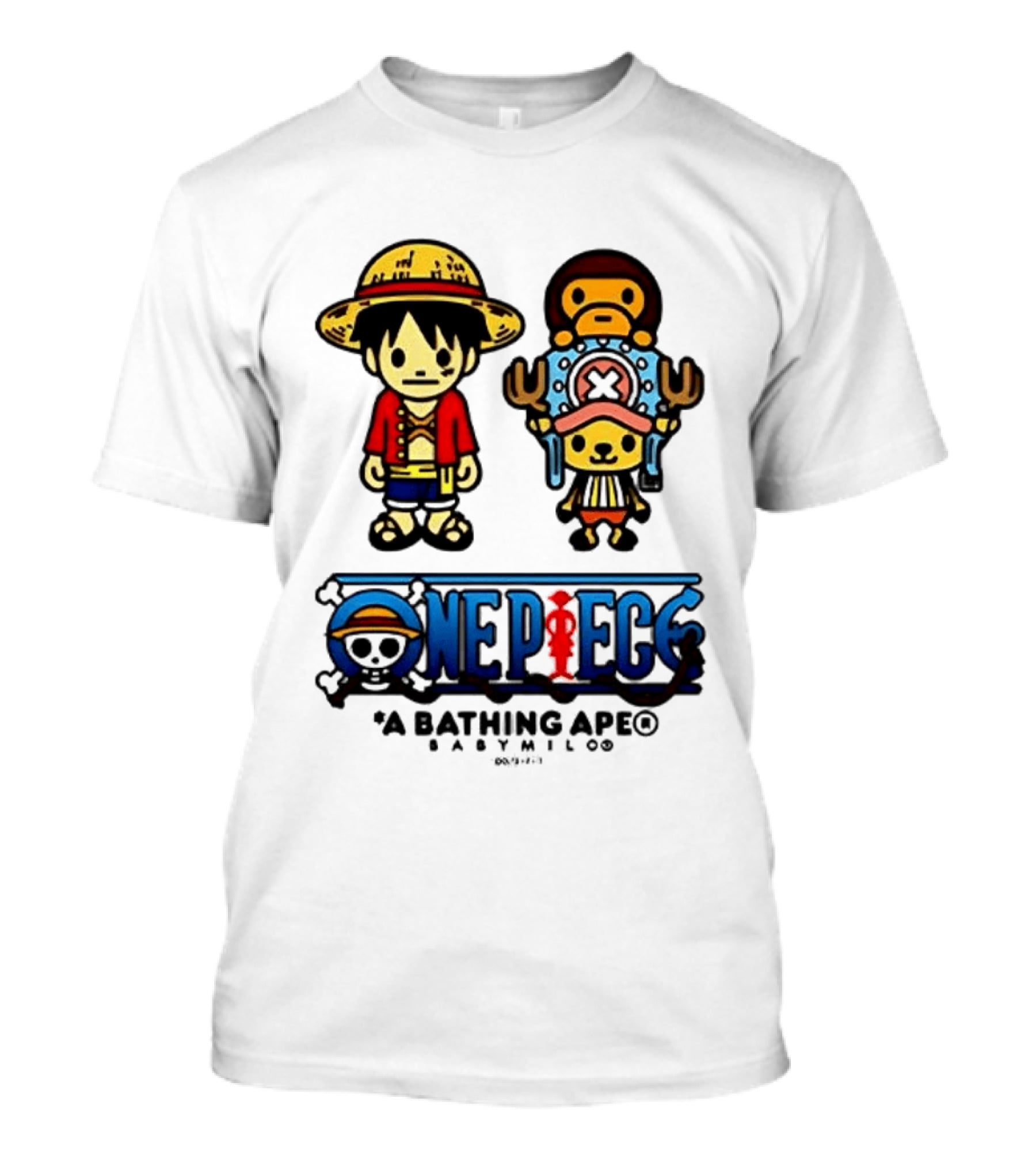 One Piece A Bathing Ape Baby Milo Collaboration Luffy And Tony Tony Chopper T-Shirt