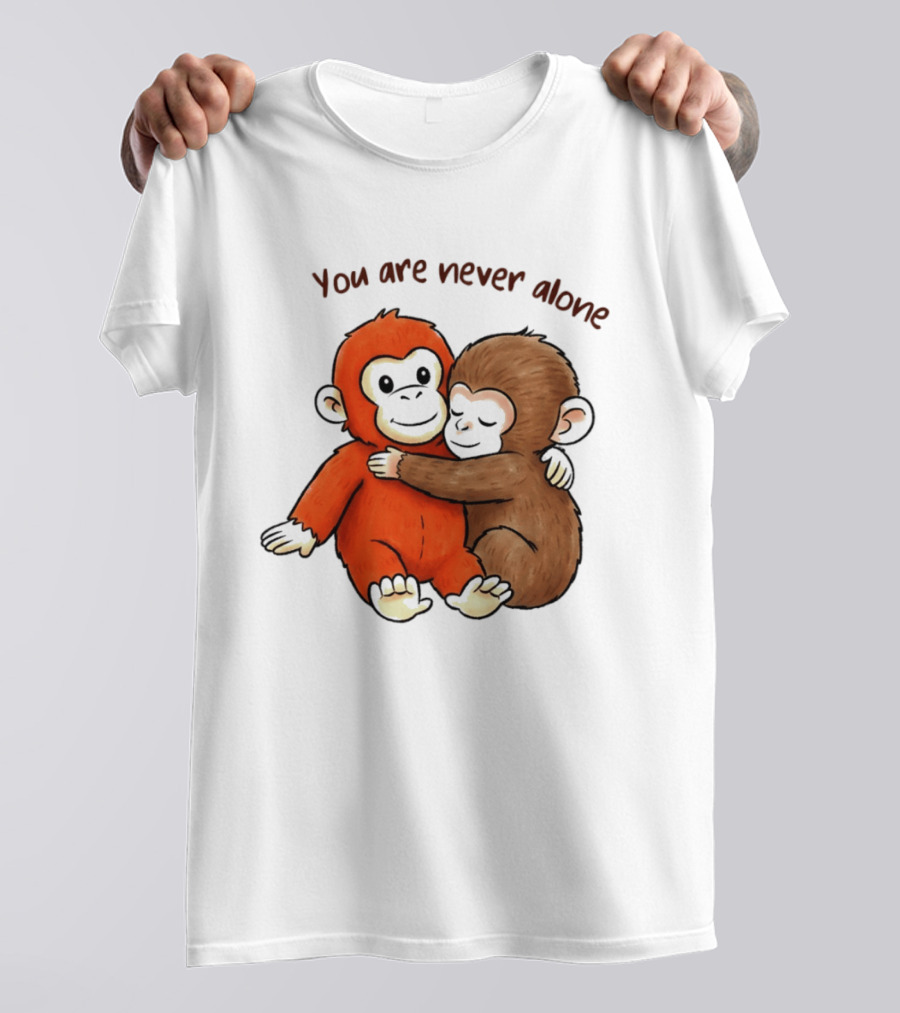 Punch The Monkey Panchi Kun You Are Never Alone Hugging Friends T-Shirt