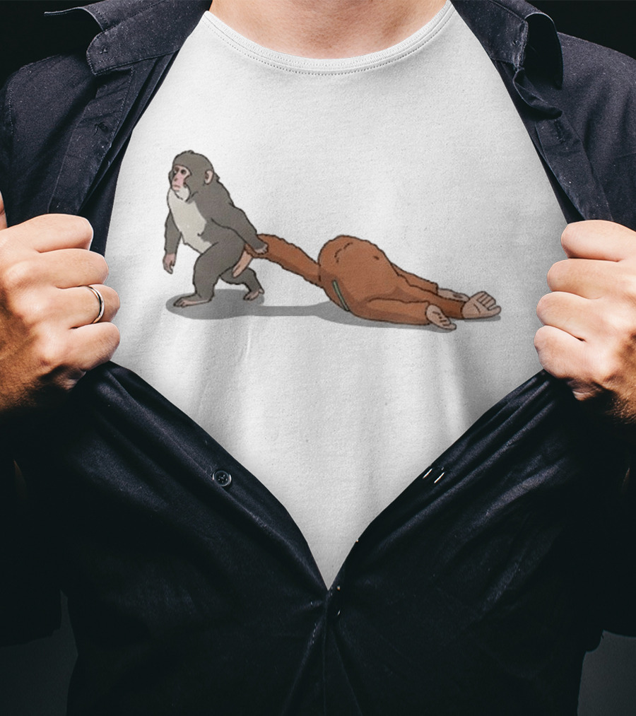 Punch The Monkey Dragging Full Body Costume T-Shirt