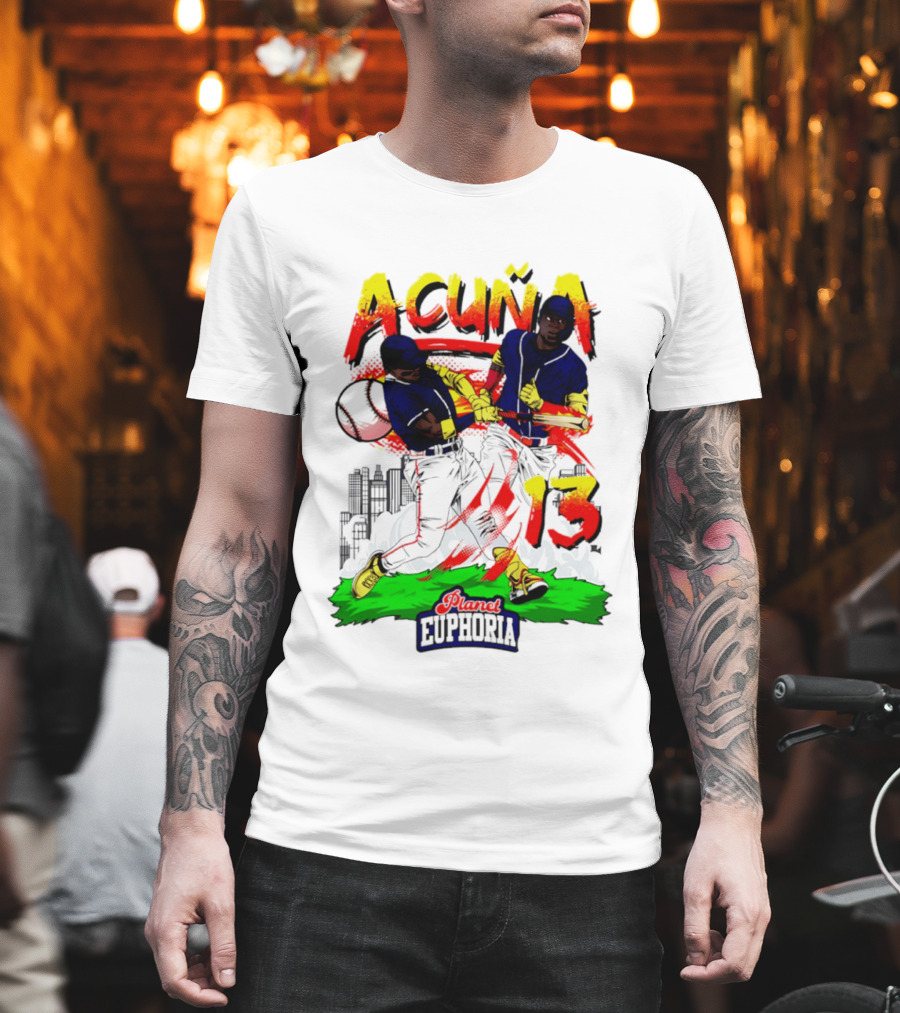 Acuna Euphoria Atlanta Braves 13 Hand Drawn T-Shirt