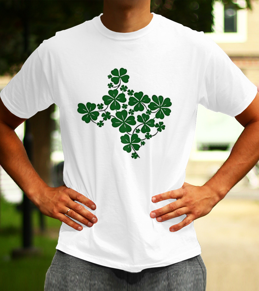 Texas Shamrock Map St Patrick's Day Celebration T-Shirt