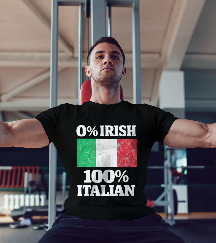 0 Irish 100 Italian Flag Heritage Pride Italy T-Shirt