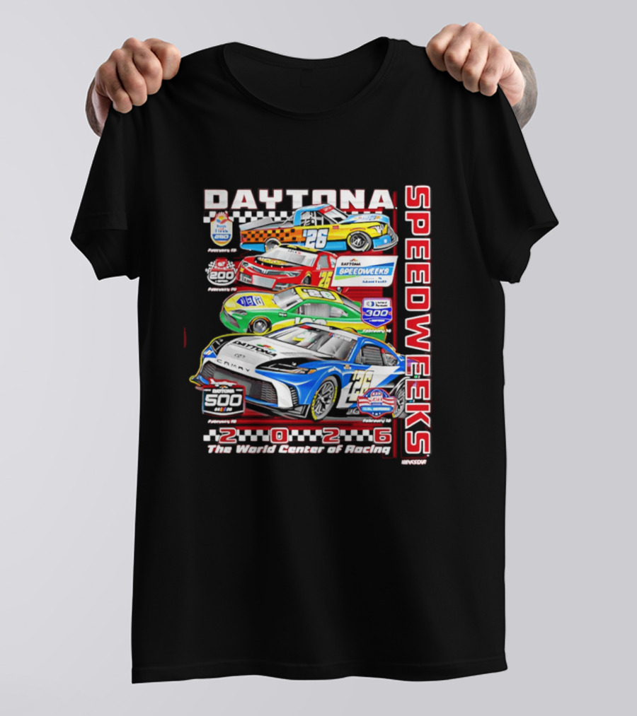 2026 Daytona 500 Speedweeks The World Center Of Racing Champion Cars Racing T-Shirt