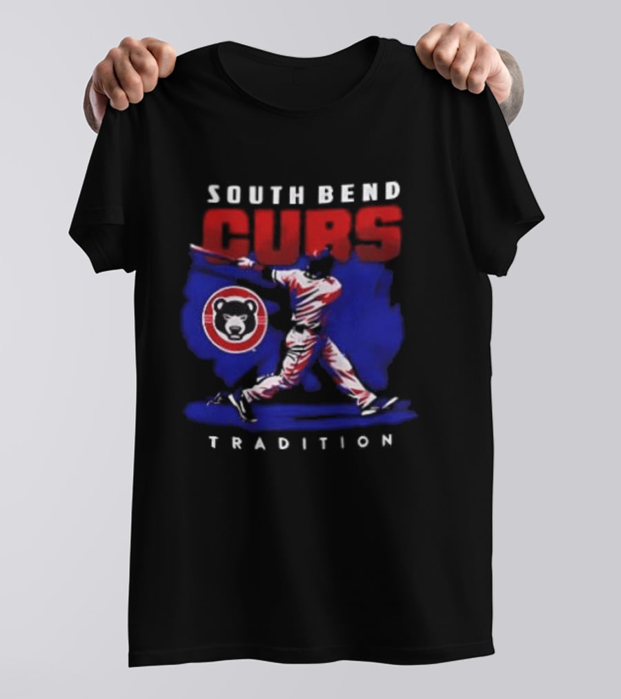 South Bend Cubs Tradition Vintage Baseball Player T-Shirt