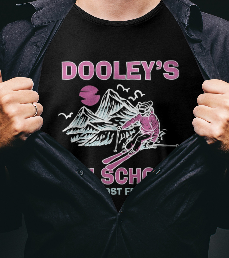 Dooley's Ski School Almost Friday Skiing Mountains Ski Jumper T-Shirt