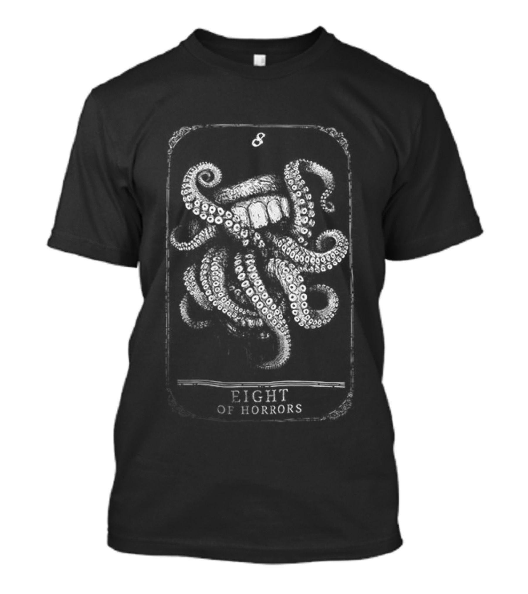 Eight Of Horrors Tarot Card Octopus T-Shirt