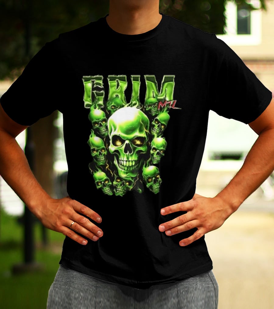 Grim MTL Green Skull Cluster Hommage To Juicy J T-Shirt