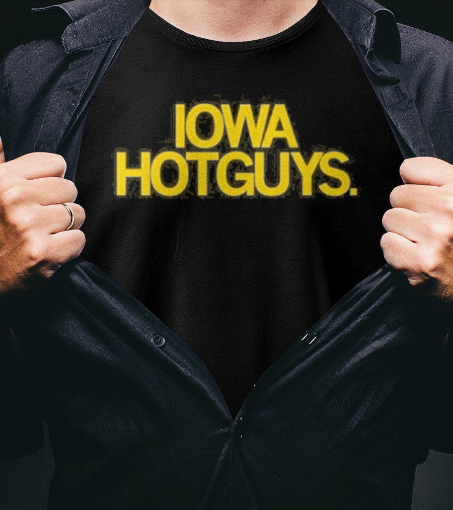 Iowa Hotguys Bold Yellow Typography Pullover T-Shirt