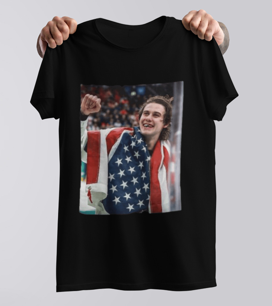 Jack Hughes USA Hockey Celebrates Gold Victory T-Shirt