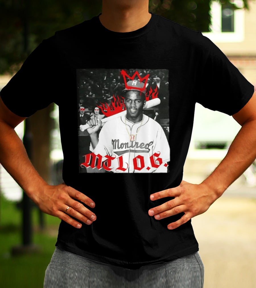 Jackie Robinson Montreal MTL O.G. Baseball Legend Icon Red Crown Flames T-Shirt
