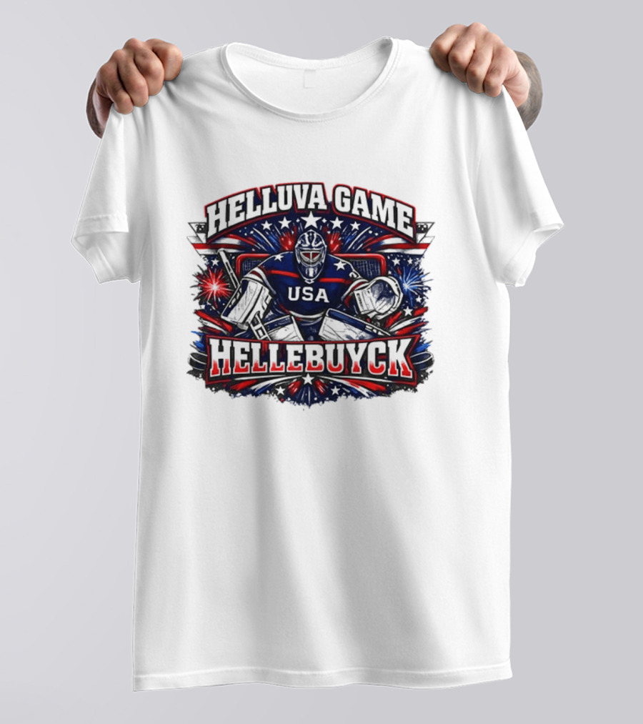 HelluVa Game Hellebuyck USA Ice Hockey World Champion T-Shirt