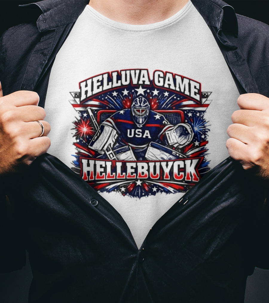 HelluVa Game Hellebuyck USA Ice Hockey World Champion T-Shirt
