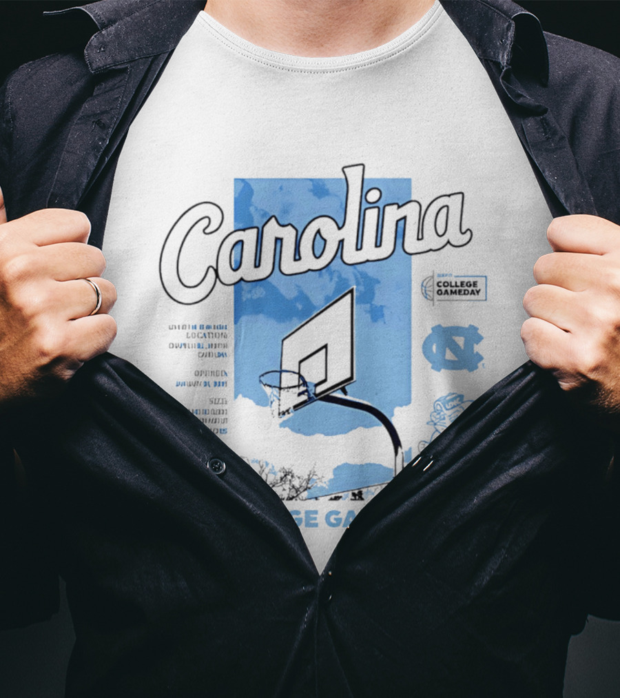 Carolina College Gameday North Carolina Tar Heels Basketball Sky T-Shirt