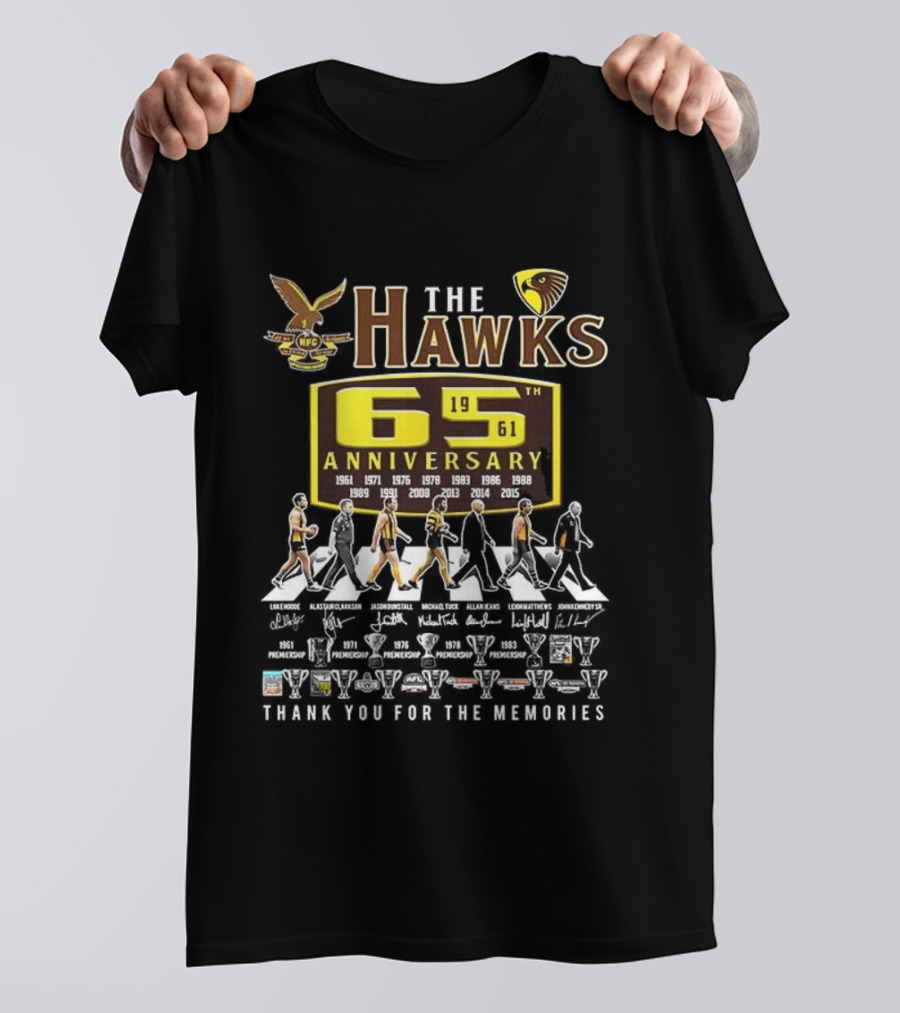 The Hawks 65th Anniversary 1961 2024 Thank You For The Memories T-Shirt