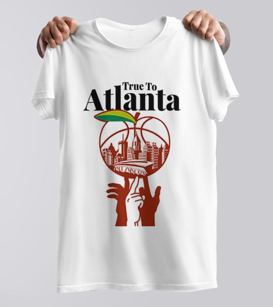 True To Atlanta City Skyline In Peach T-Shirt