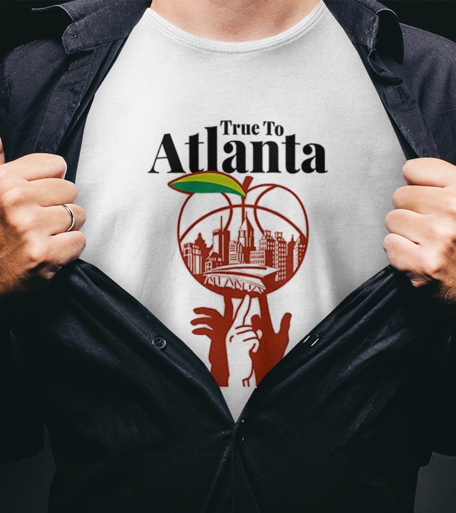 True To Atlanta City Skyline In Peach T-Shirt