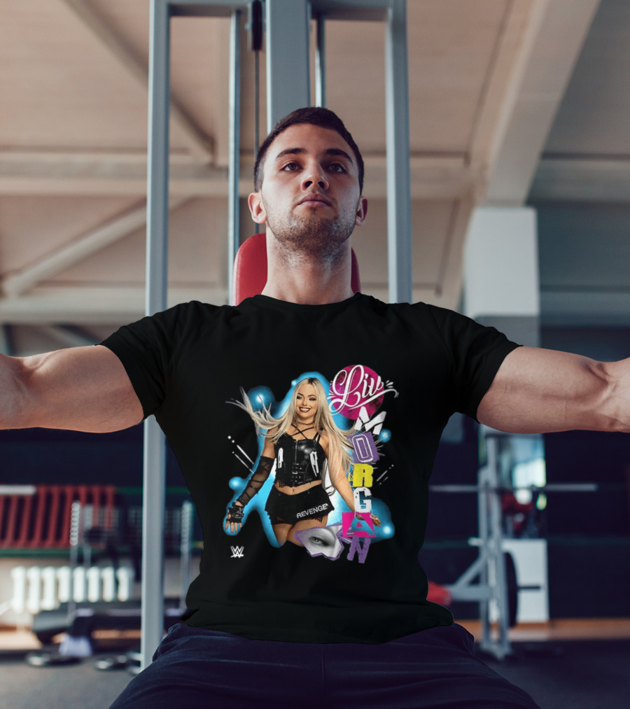 Liv Morgan WWE Revenge Posing With Vibrant Cutout Name T-Shirt