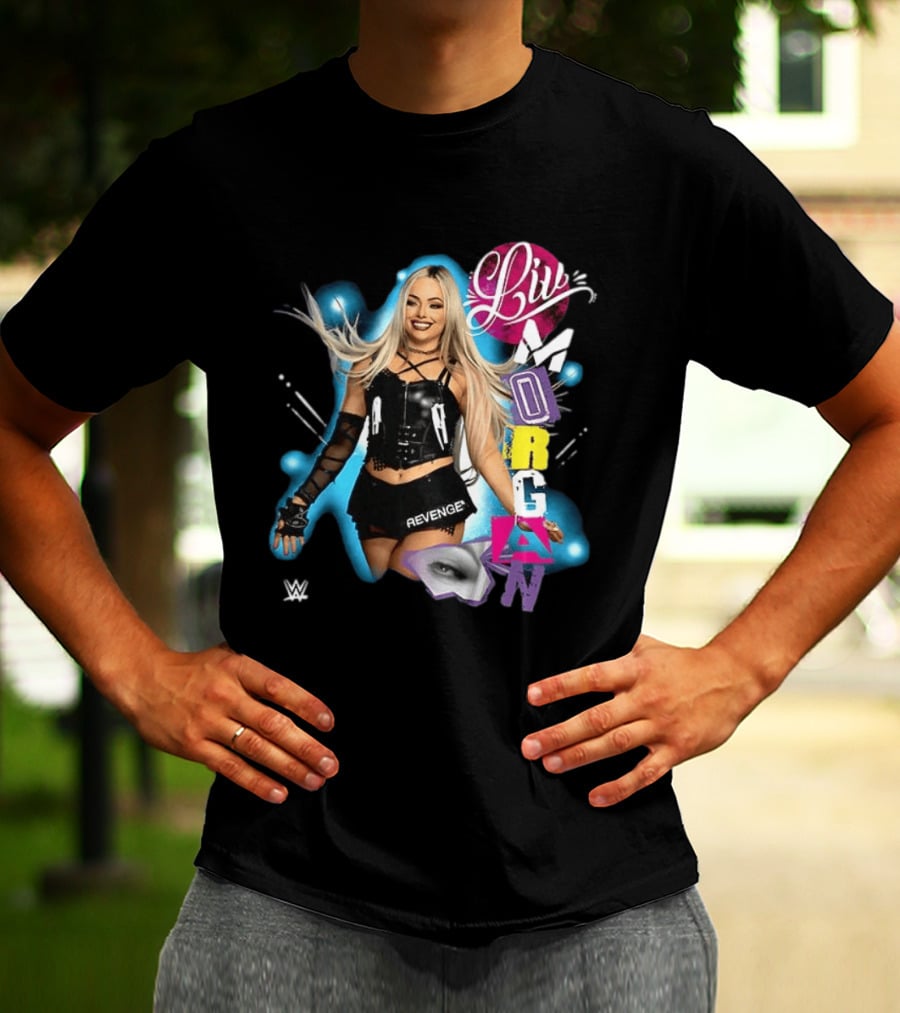 Liv Morgan WWE Revenge Posing With Vibrant Cutout Name T-Shirt