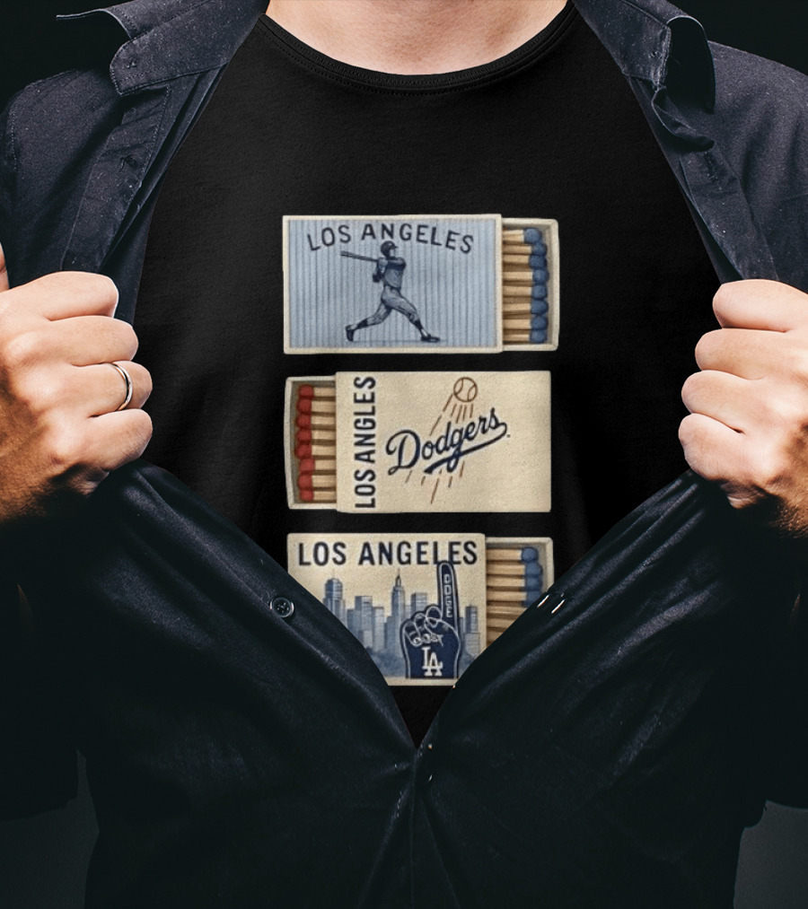 Los Angeles Dodgers Baseball Matchbox Collector's Set T-Shirt