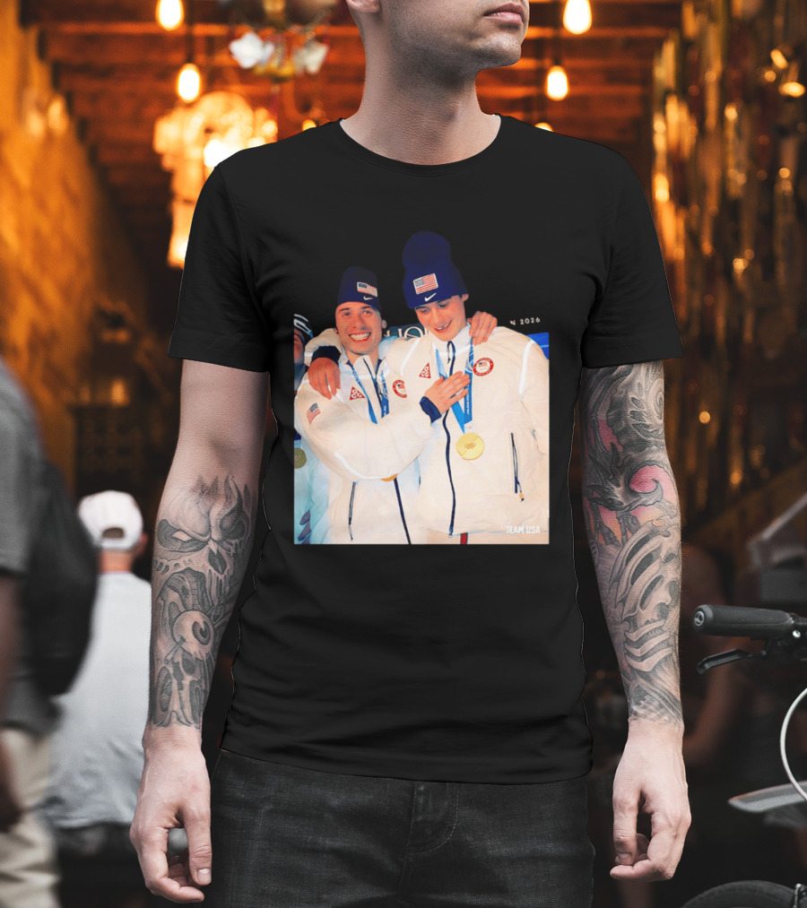 Team USA Golden Goal 2026 Milano Cortina Winter Olympics Celebrating Victory T-Shirt