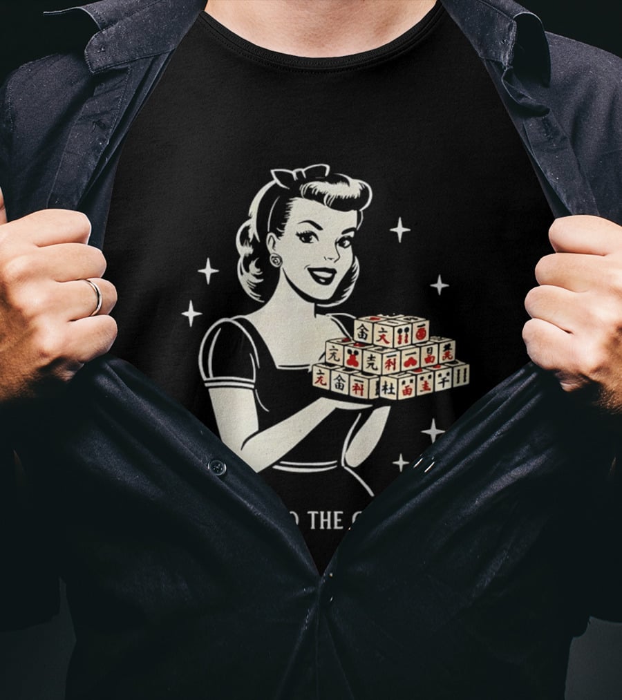 Welcome To The Crack House Retro Style Mahjong Blocks Lady T-Shirt