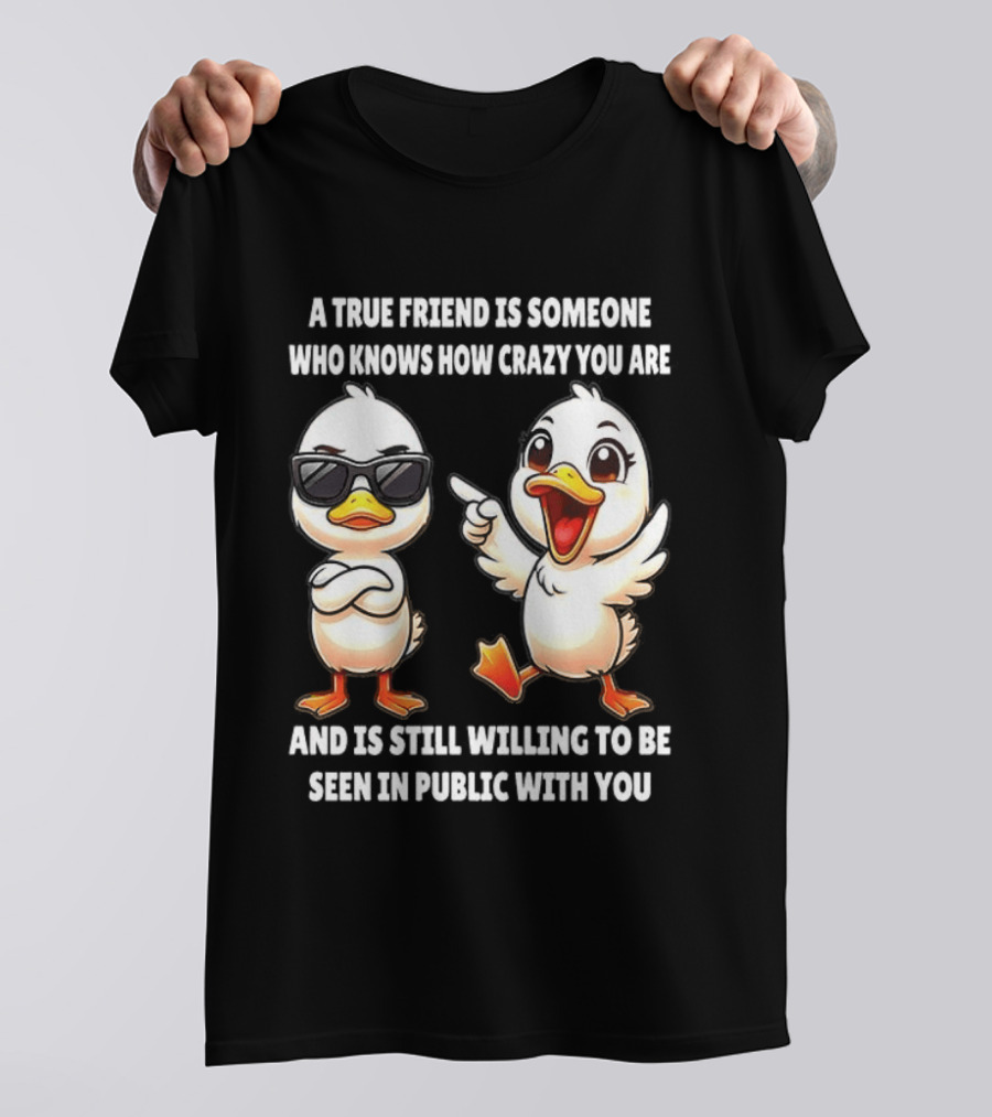 A True Friend Who Knows How Crazy You Are Willing To Be Seen In Public With You Duck T-Shirt