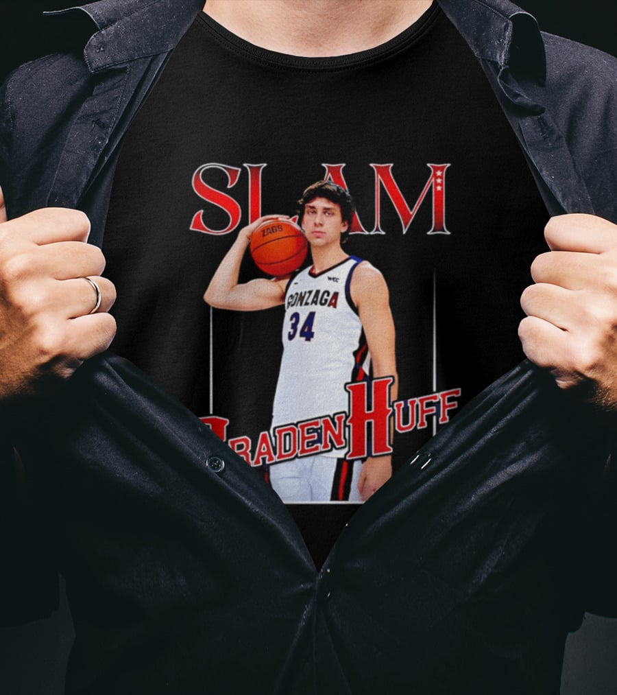 Braden Huff Gonzaga Basketball Slam 34 T-Shirt