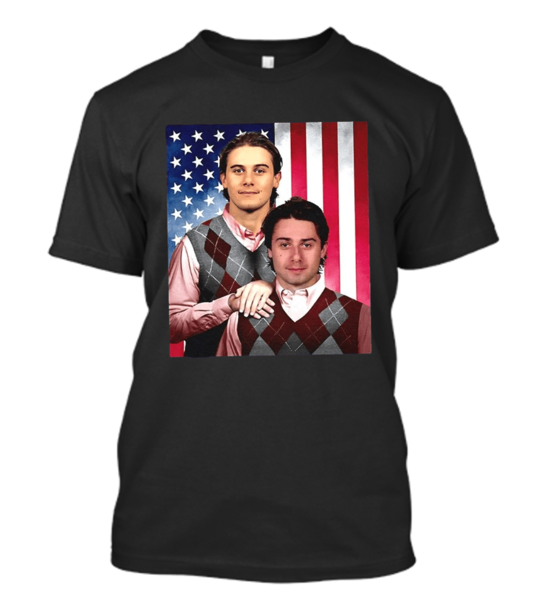Jack Quinn Hughes USA Hockey Step Brothers American Flag T-Shirt