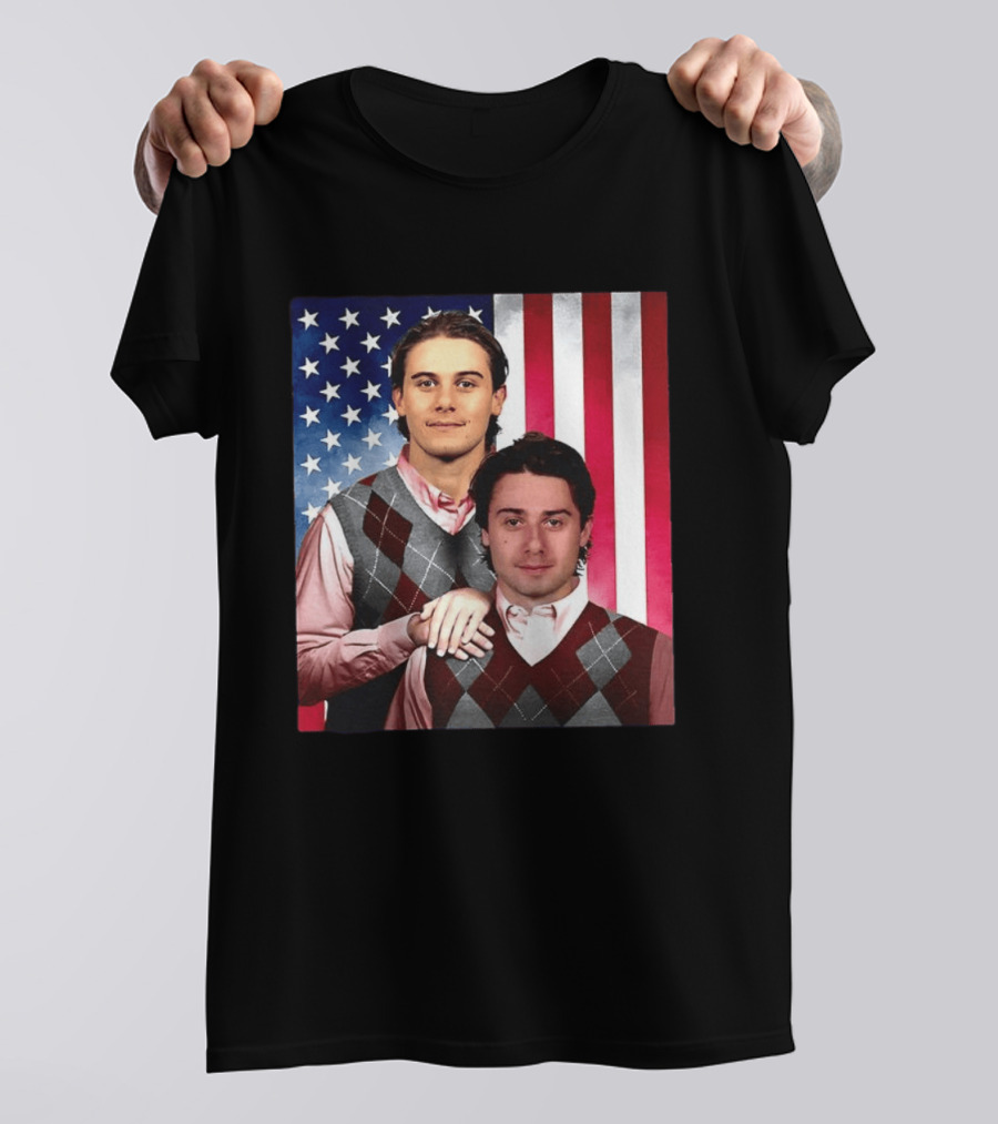Jack Quinn Hughes USA Hockey Step Brothers American Flag T-Shirt