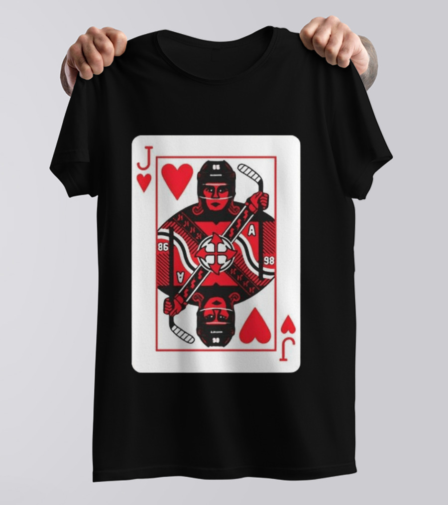 Jack Hughes Playing Card Hockey Jersey 86 Jack Of Hearts Ace T-Shirt