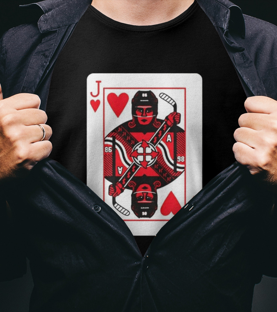 Jack Hughes Playing Card Hockey Jersey 86 Jack Of Hearts Ace T-Shirt