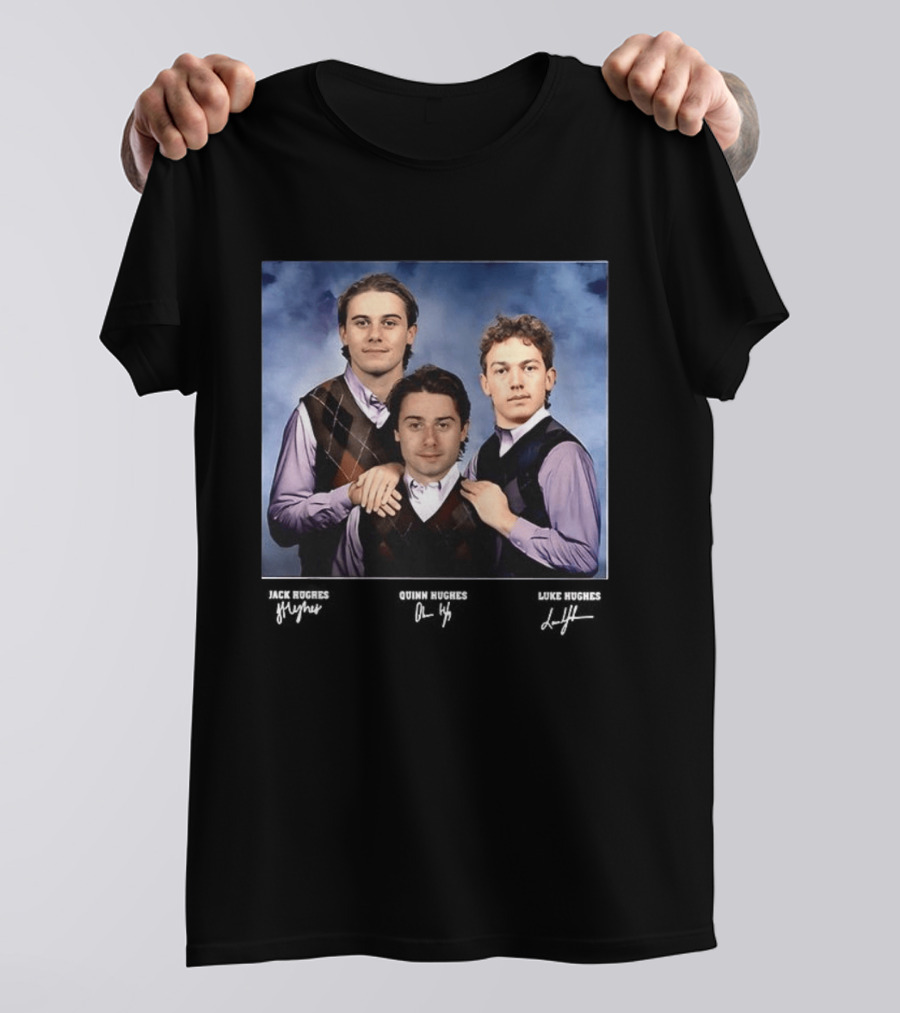 Jack Hughes Luke Hughes Quinn Hughes Team USA Ice Hockey Step Brothers Meme T-Shirt