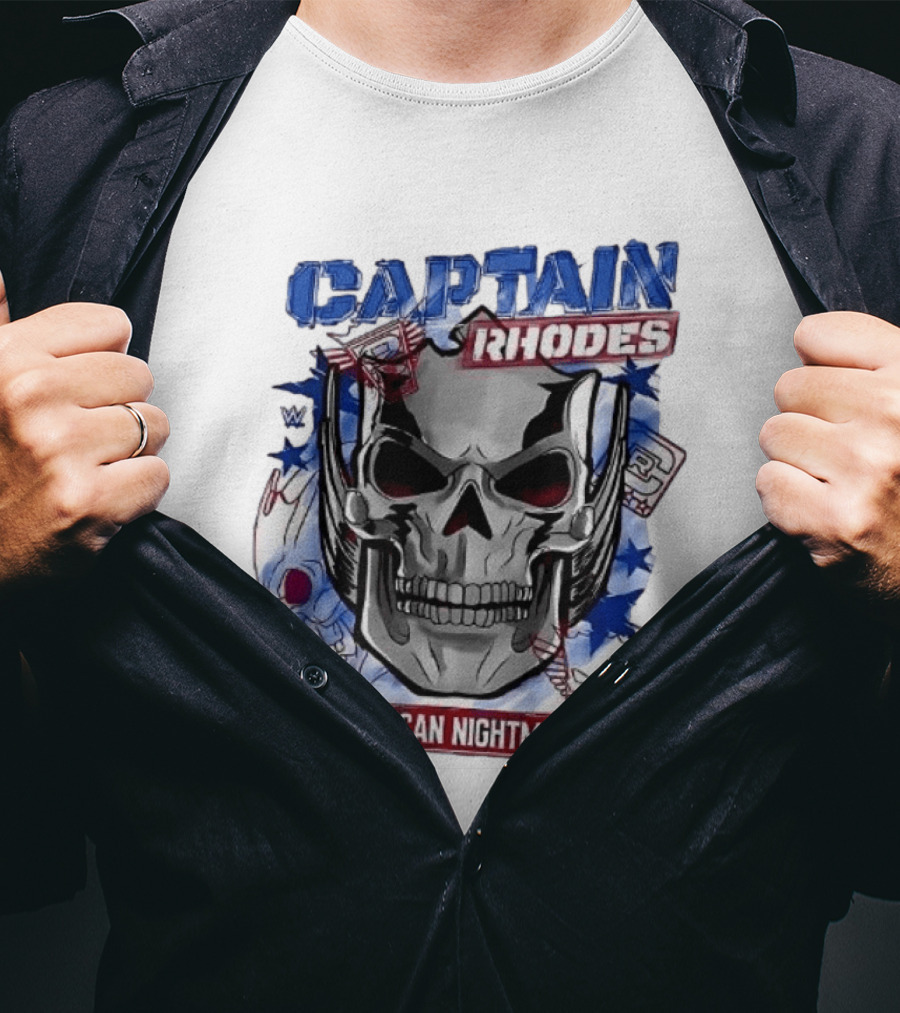 Captain Rhodes American Nightmare Skull WWE 2026 T-Shirt