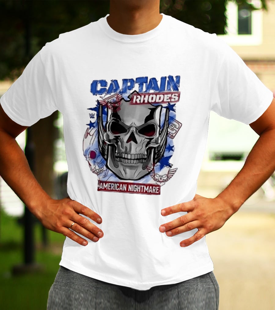 Captain Rhodes American Nightmare Skull WWE 2026 T-Shirt