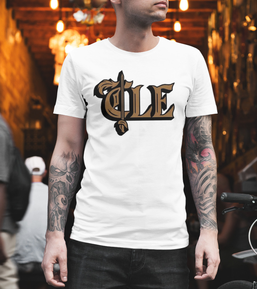 CLE Old English Sword Basketball T-Shirt