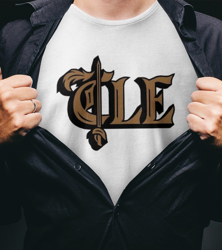 CLE Old English Sword Basketball T-Shirt