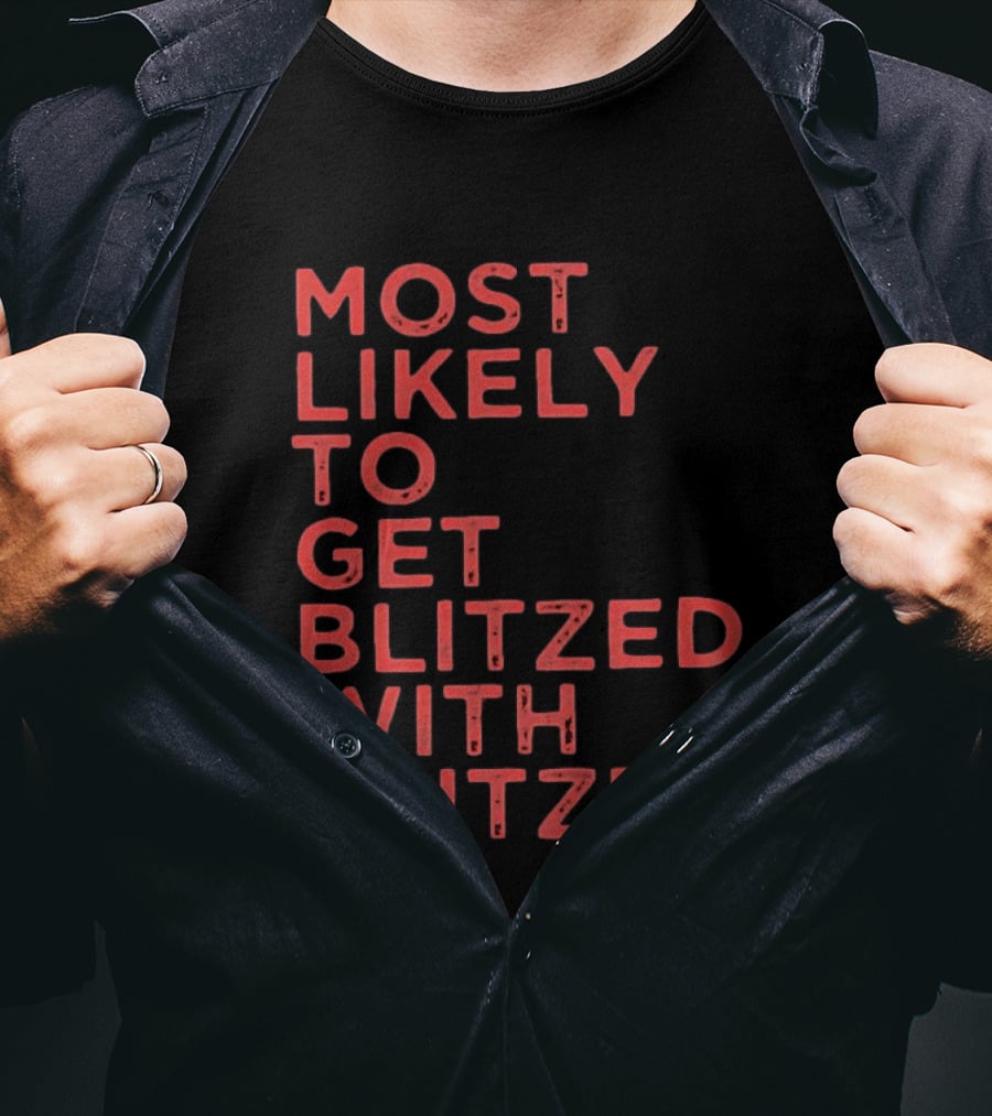 Most Likely To Get Blitzed With Blitzen Christmas T-Shirt