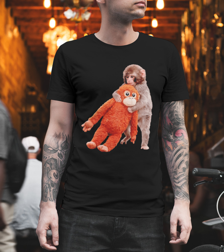 Punch Monkey Panchi Kun Stuffed Toy Hugging Cute Baby Monkey T-Shirt