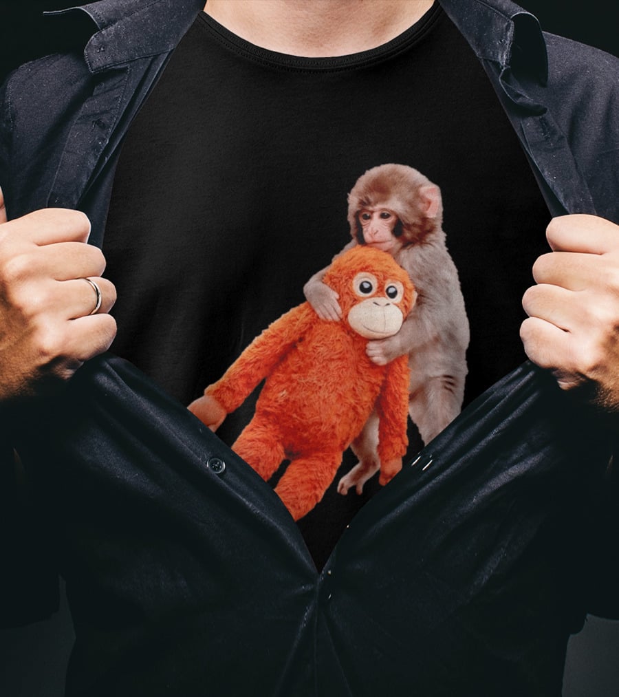 Punch Monkey Panchi Kun Stuffed Toy Hugging Cute Baby Monkey T-Shirt