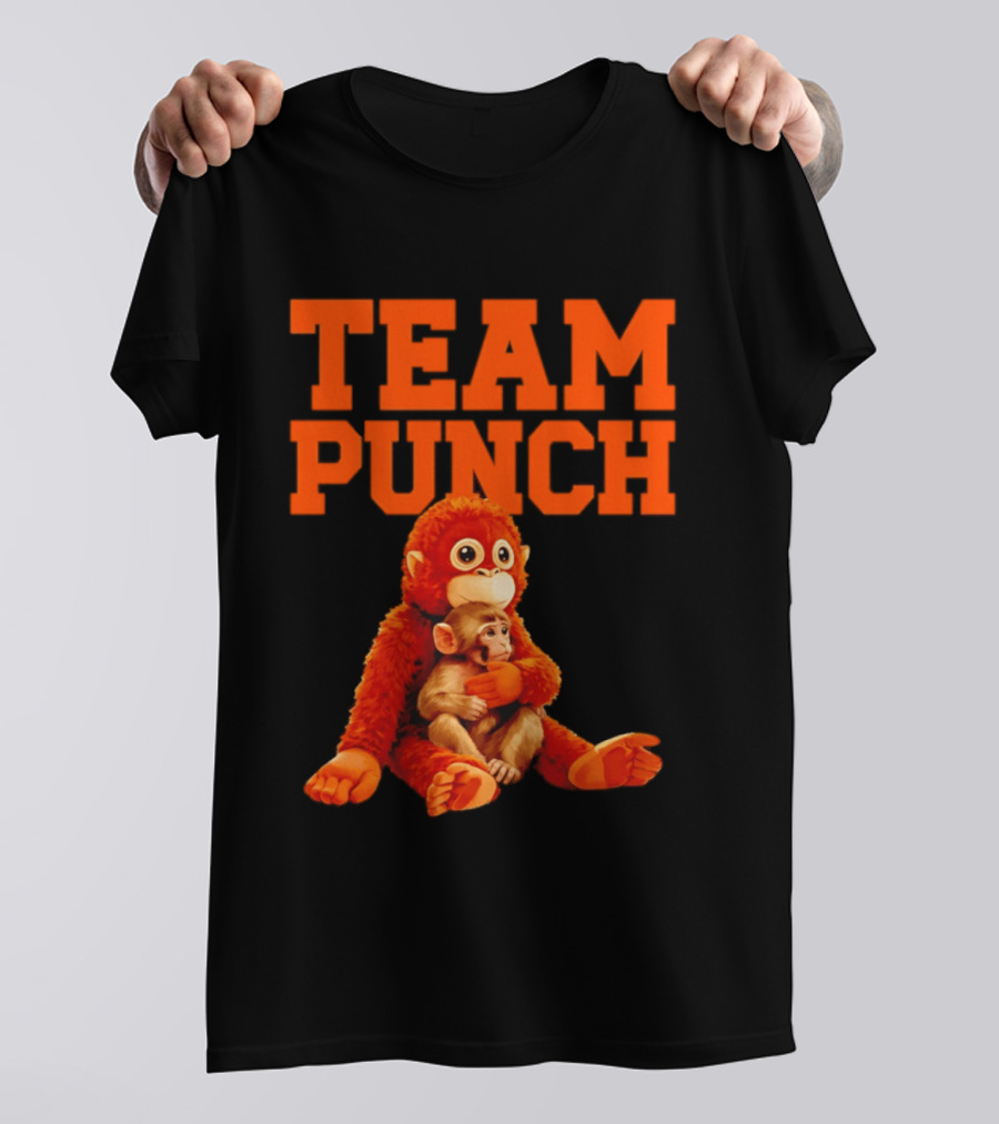 Team Punch Monkey Duo 2026 Vibrant Orange Characters T-Shirt