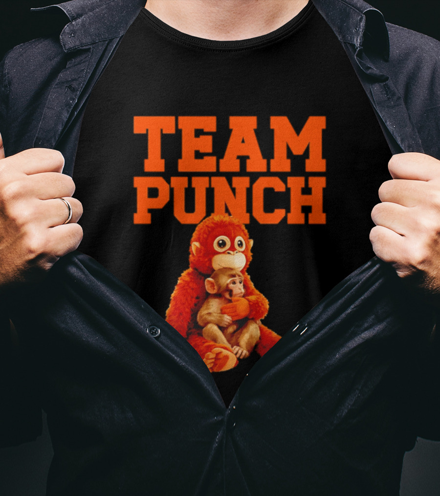 Team Punch Monkey Duo 2026 Vibrant Orange Characters T-Shirt
