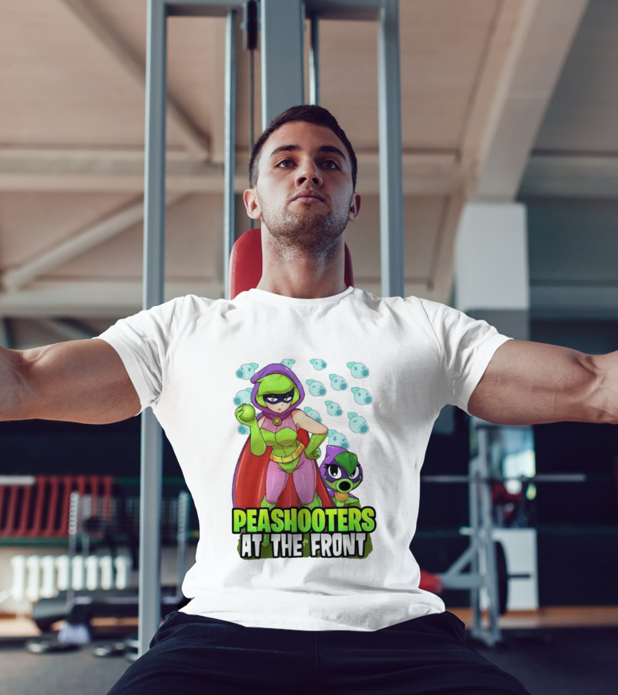 Peashooters At The Front Superhero Style Action Adventure T-Shirt
