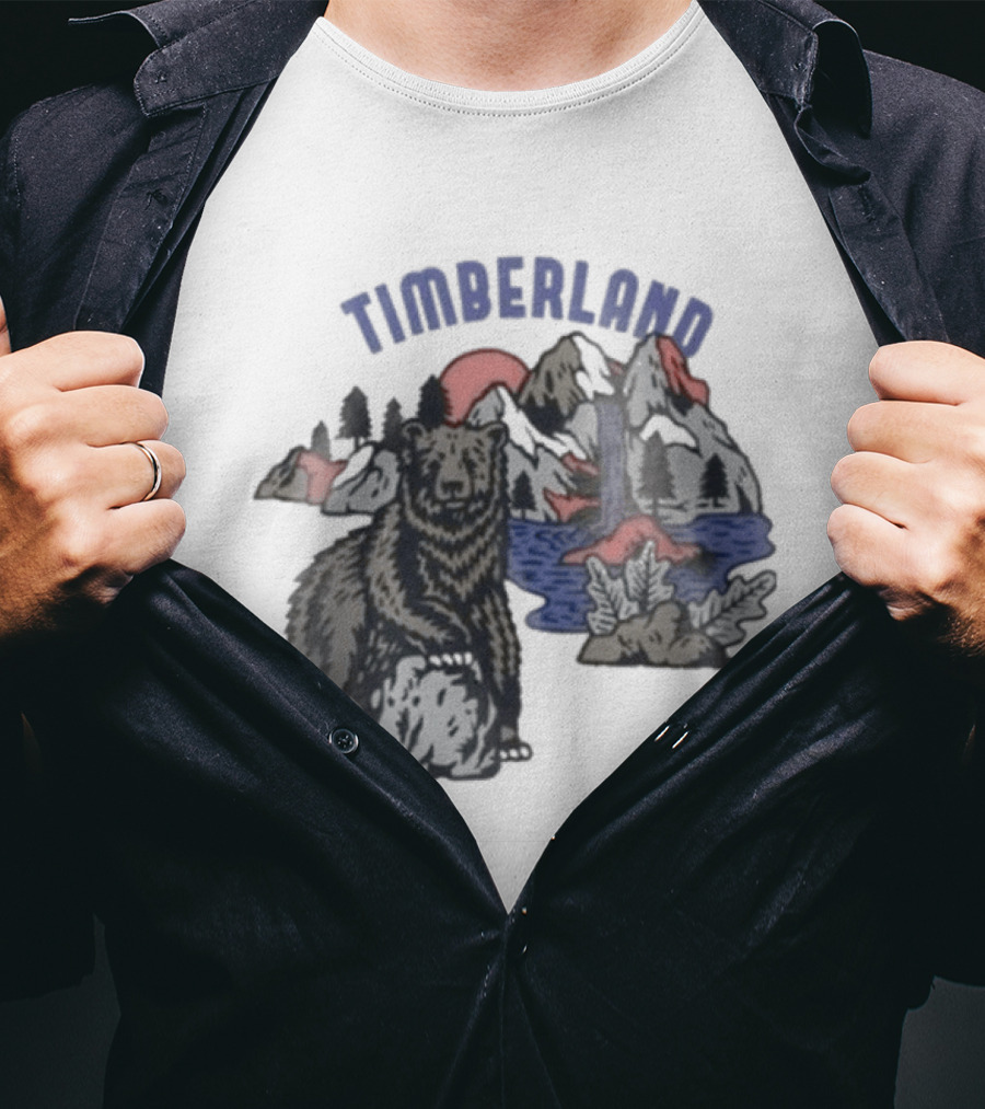 Timberland Bear Mountains And Sunset T-Shirt