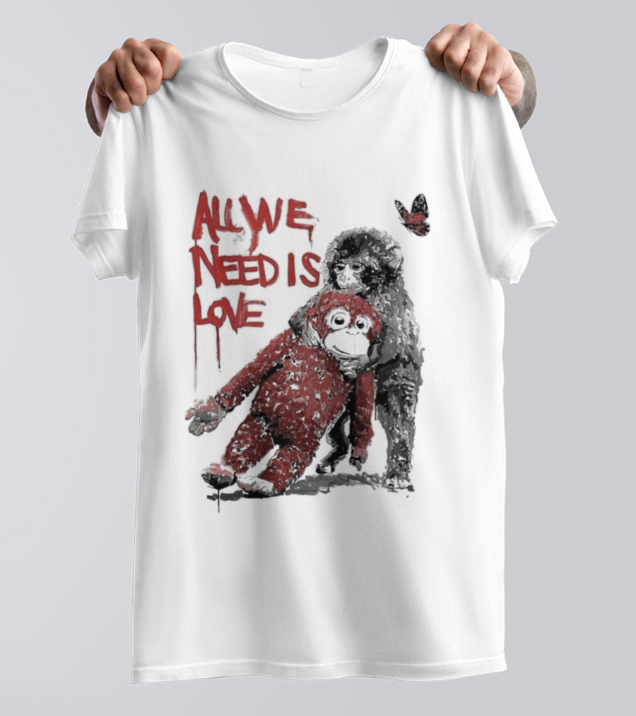 All We Need Is Love Baby Monkey Punch Ikea Doll Japan Zoo T-Shirt