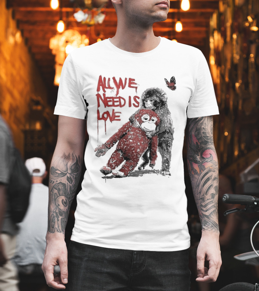 All We Need Is Love Baby Monkey Punch Ikea Doll Japan Zoo T-Shirt
