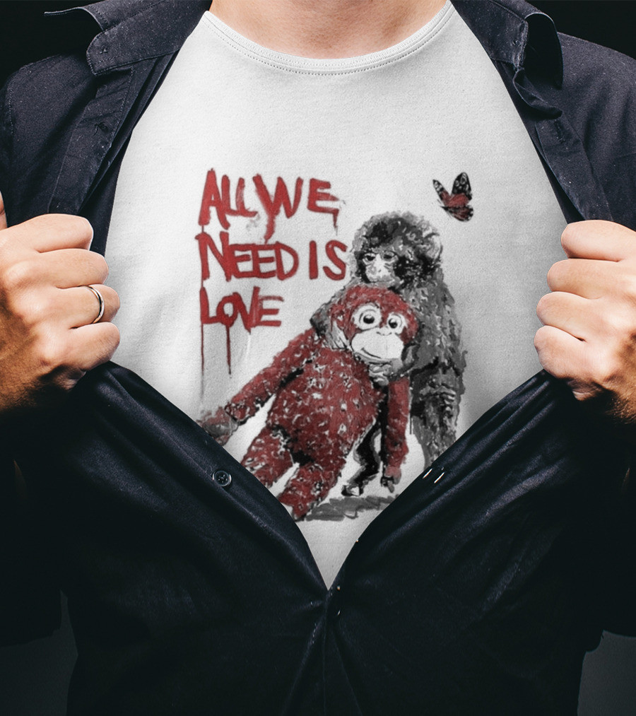 All We Need Is Love Baby Monkey Punch Ikea Doll Japan Zoo T-Shirt