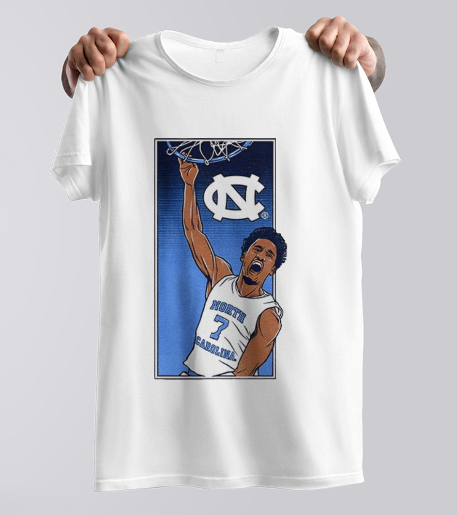 North Carolina Tar Heels Seth Trimble Basketball Dunk T-Shirt