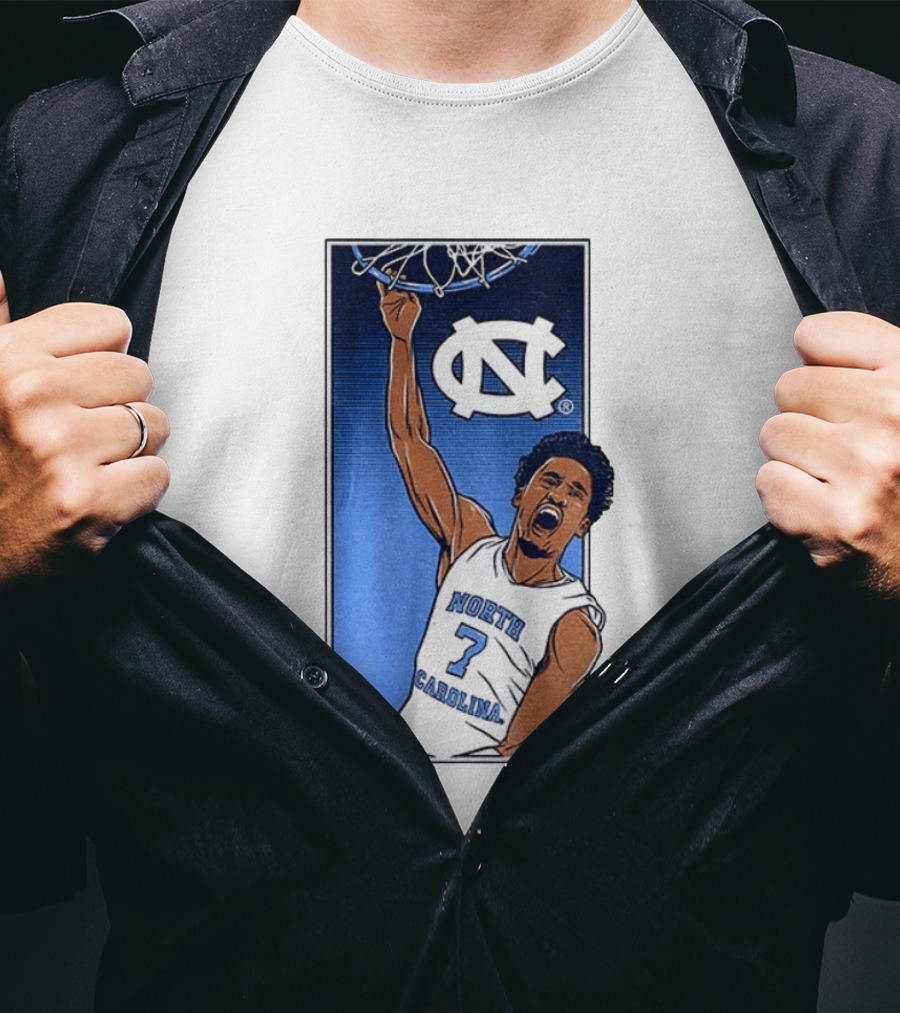 North Carolina Tar Heels Seth Trimble Basketball Dunk T-Shirt